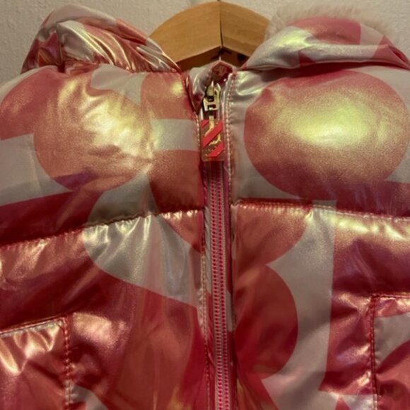 NWT Billieblush Printed Puffer Jacket Pink - Picture 6 of 9